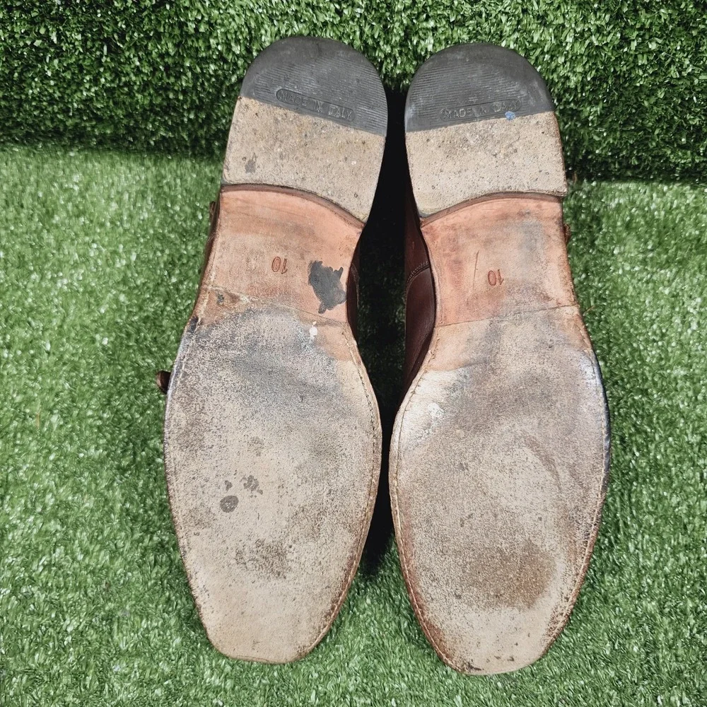 Meermin Mallorca Double Monk Strap Brown Leather Dress Shoes Mens Size 10